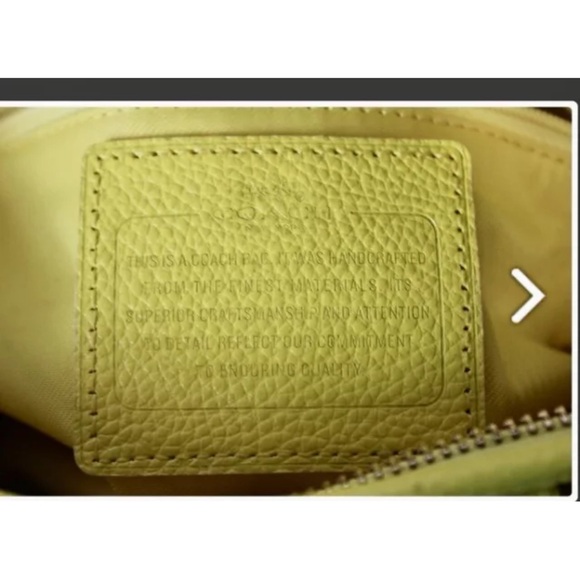 Coach Cross-Body Bag, 7x11x5" mustard, yellow stellar condition, not a blemish - Picture 2 of 7